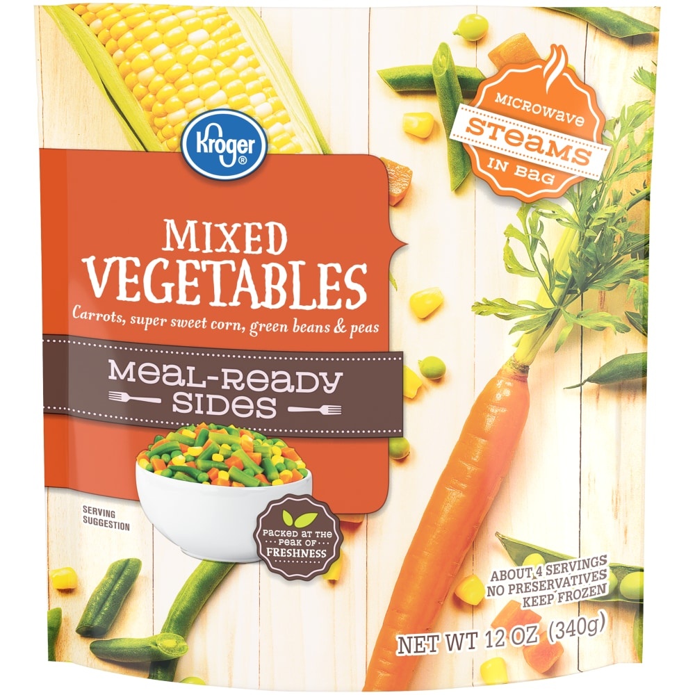 slide 1 of 1, Kroger Mealready Sides Mixed Vegetables, 12 oz