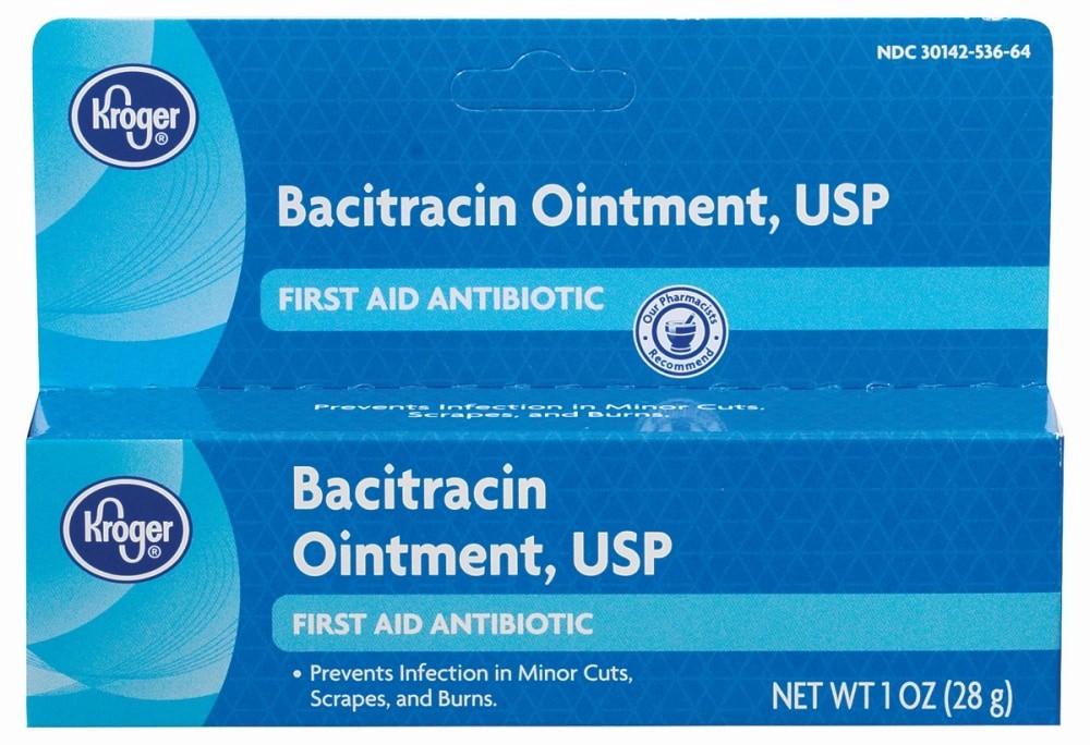 slide 1 of 1, Kroger Bacitracin Ointment USP First Aid Antibiotic, 1 oz