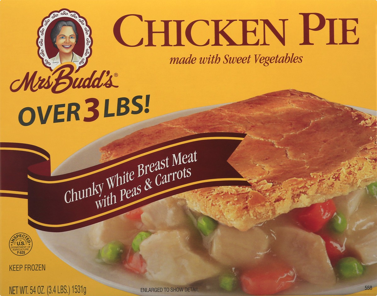 slide 1 of 4, Mrs. Budd's Chicken Pie 54 oz, 54 oz