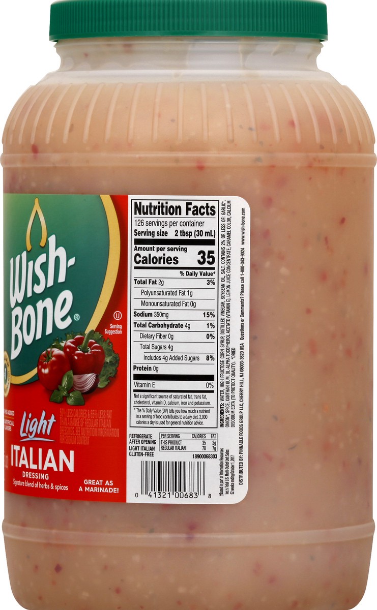 slide 4 of 12, Wish-Bone Light Italian Dressing - 1 gal, 1 gal