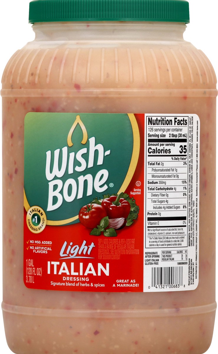 slide 1 of 12, Wish-Bone Light Italian Dressing - 1 gal, 1 gal