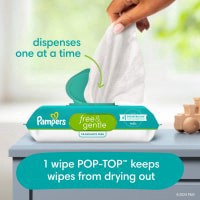 slide 4 of 29, Pampers Free & Gentle 100% Plant-Based Fragrance Free Baby Wipes, 1 ct