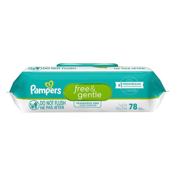 slide 14 of 29, Pampers Free & Gentle 100% Plant-Based Fragrance Free Baby Wipes, 1 ct
