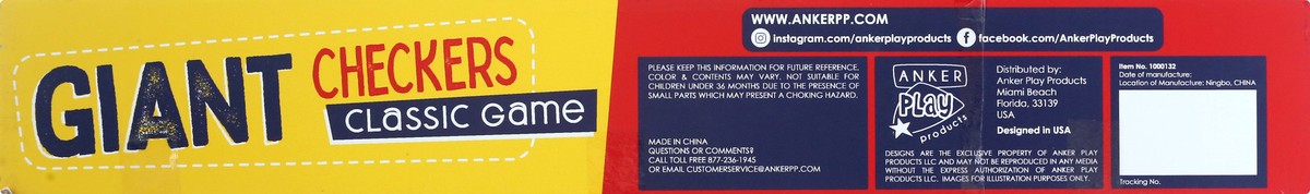 slide 4 of 6, Anker Products Giant Checkers, 1 ct