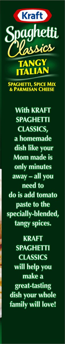 slide 5 of 14, Kraft Spaghetti Classics Tangy Italian Spaghetti, Spices, & Parmesean Cheese Meal Mix, 8 oz Box, 8 oz