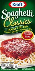 Kraft Spaghetti Classics Tangy Italian Spaghetti, Spices, & Parmesan Cheese Meal Mix, 8 oz Box