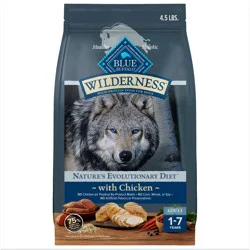 Blue Buffalo Wilderness Dry Dog Food Plus Wholesome Grains, Chicken, 4.5 lbs.
