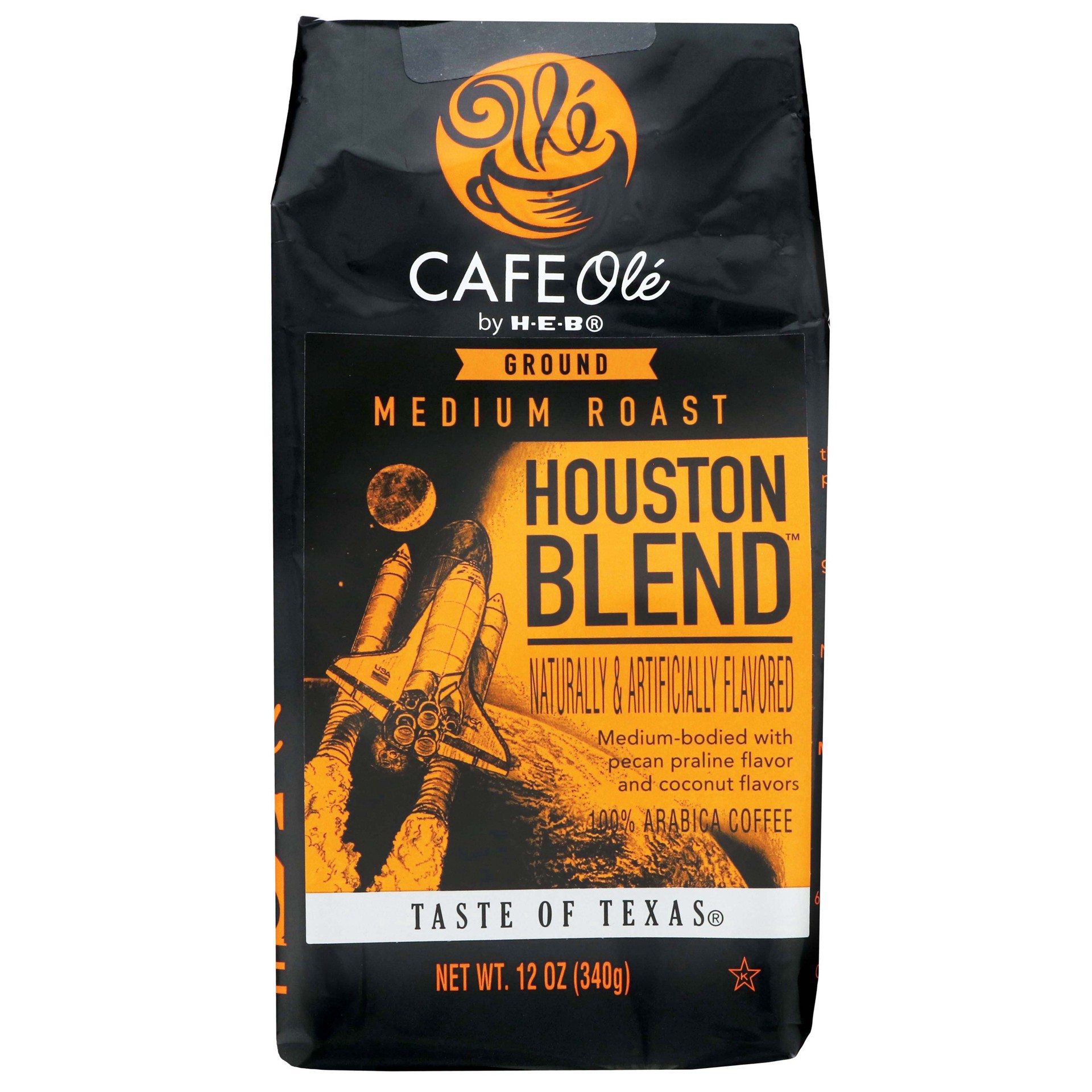 slide 1 of 1, H-E-B Cafe Ole Houston Blend Medium Roast Ground Coffee - 12 oz, 12 oz