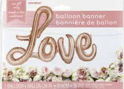 Unique Foil Letter Banner'Love' Rose Gold