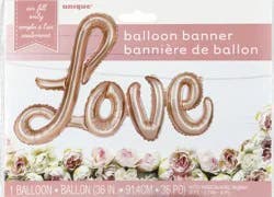 Unique Foil Letter Banner'Love' Rose Gold