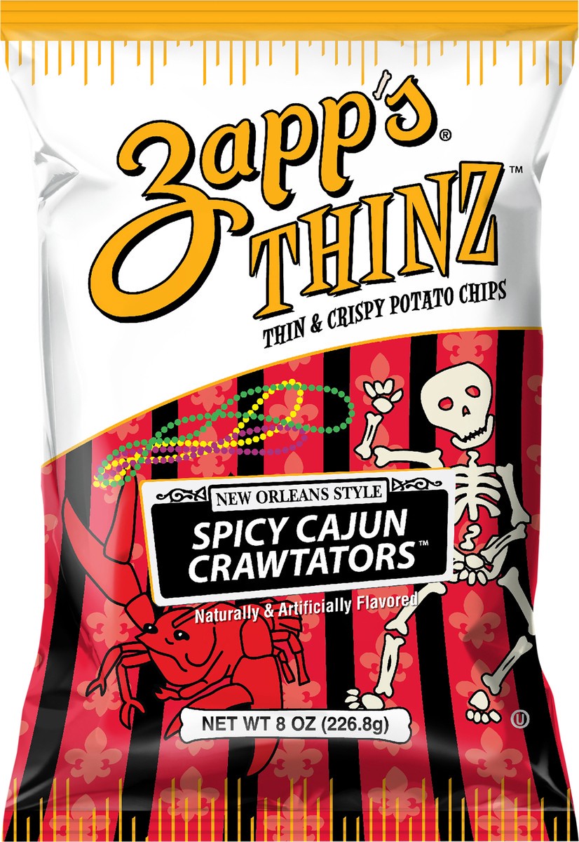 slide 2 of 7, Zapp's 8 oz Zapp's Thinz New Orleans Style Spicy Cajun Crawtator Potato Chips, 8 oz