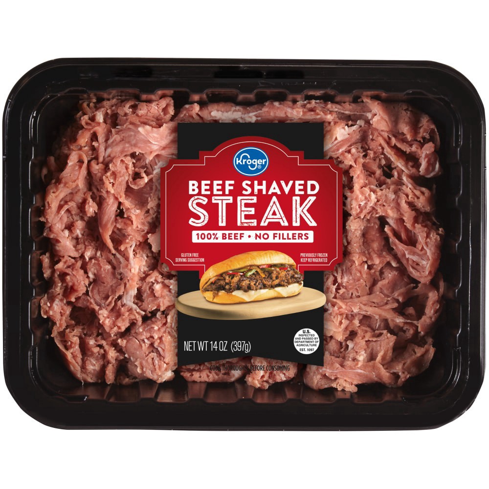 slide 2 of 2, Kroger Beef Shaved Steak, 14 oz