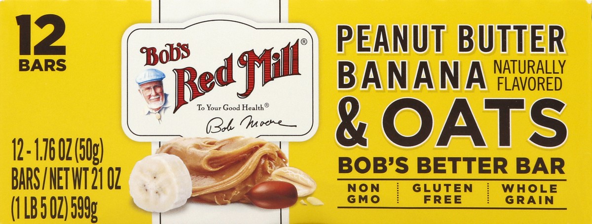 slide 5 of 7, Bob's Red Mill Peanut Butter Banana & Oats Bar 1.76 oz Wrapper, 1.76 oz