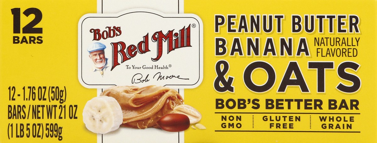 slide 6 of 7, Bob's Red Mill Peanut Butter Banana & Oats Bar 1.76 oz Wrapper, 1.76 oz