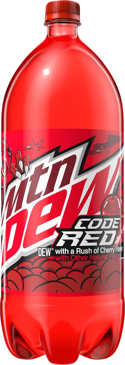 slide 2 of 4, Mountain Dew Code Red DEW With A Rush Of Cherry 2 Liter, 2.10 qt