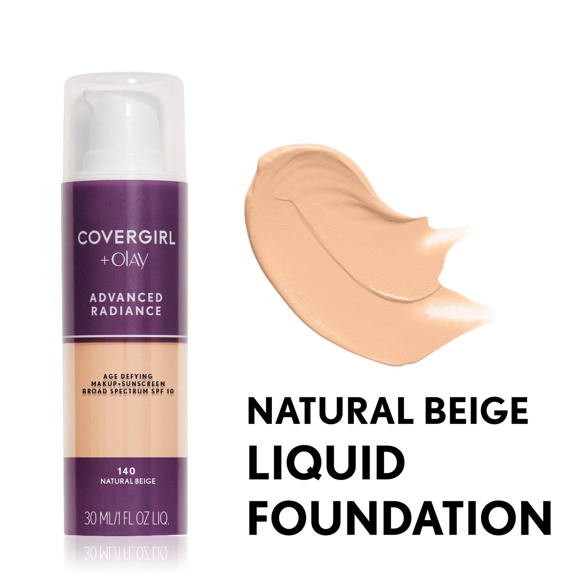 slide 1 of 2, Covergirl COVERGIRL Advanced Radiance Liquid Foundation- Natural Beige, 1 oz