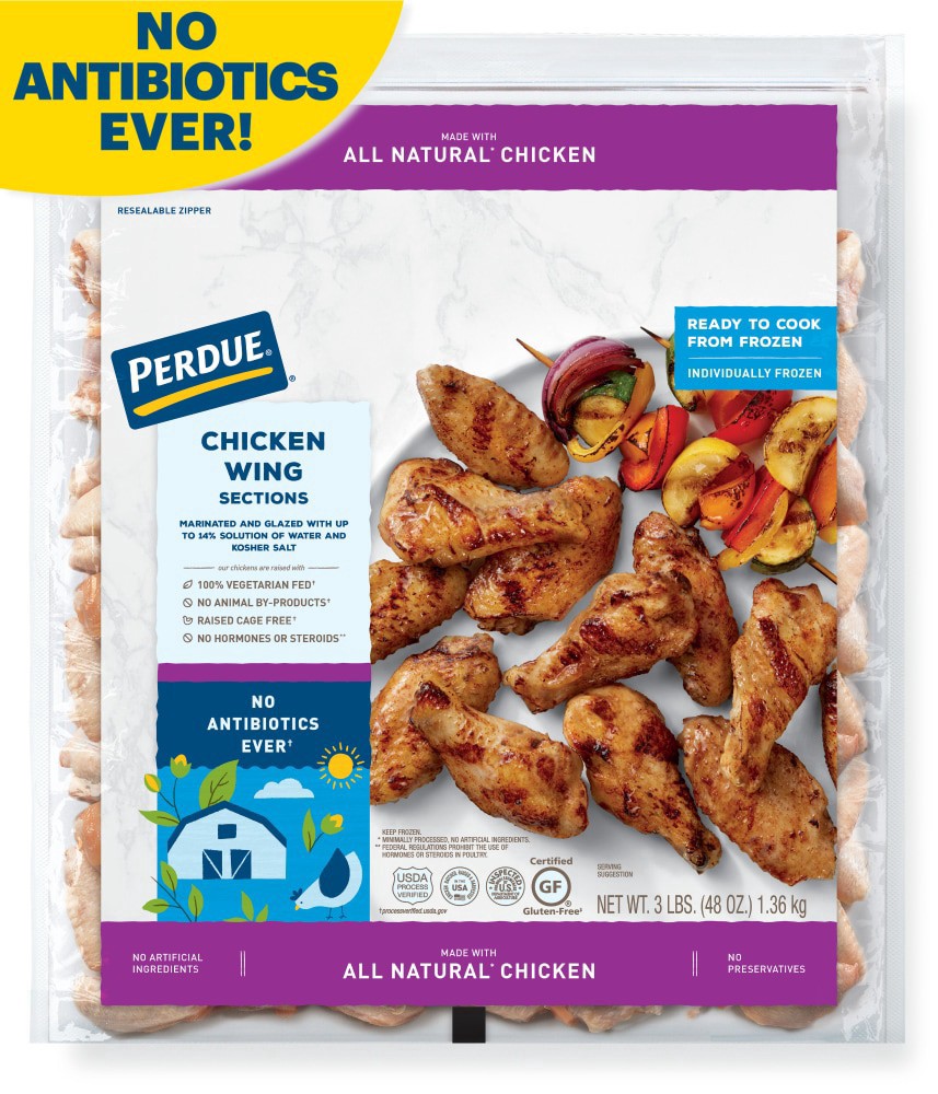 slide 1 of 5, PERDUE Individually Frozen Chicken Wings, 3 lbs, 3 lb