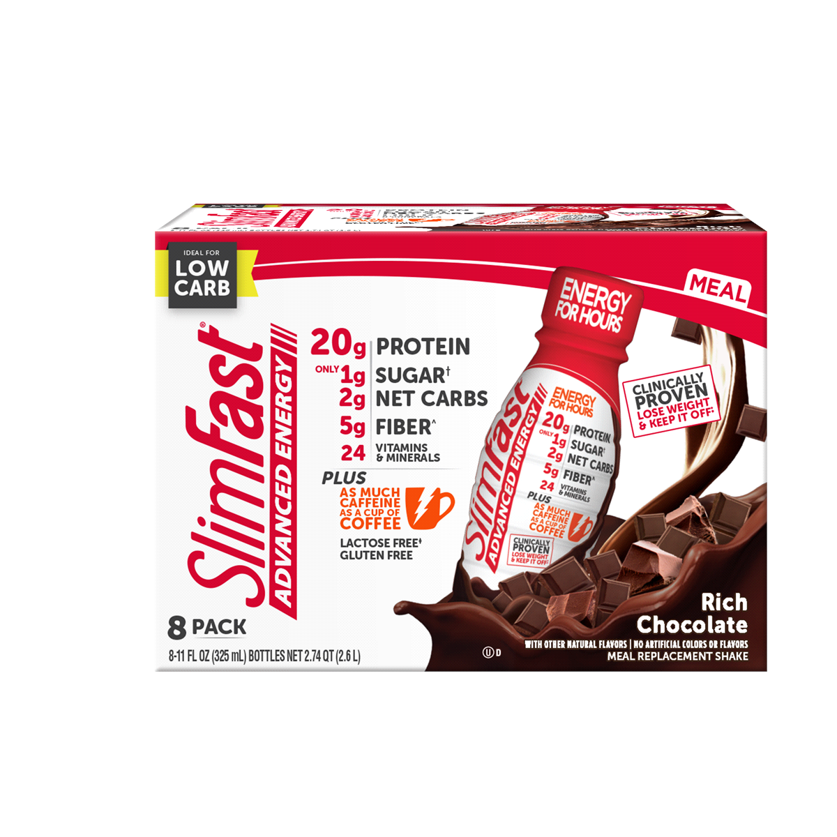 slide 1 of 1, SlimFast High Protein Rich Chocolate Meal Replacement Shake, 11 fl oz