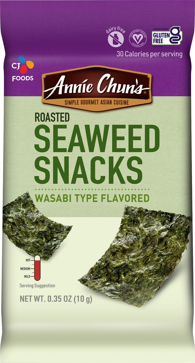 slide 3 of 3, Annie Chun's Roasted Seaweed Wasabi, 0.35 oz