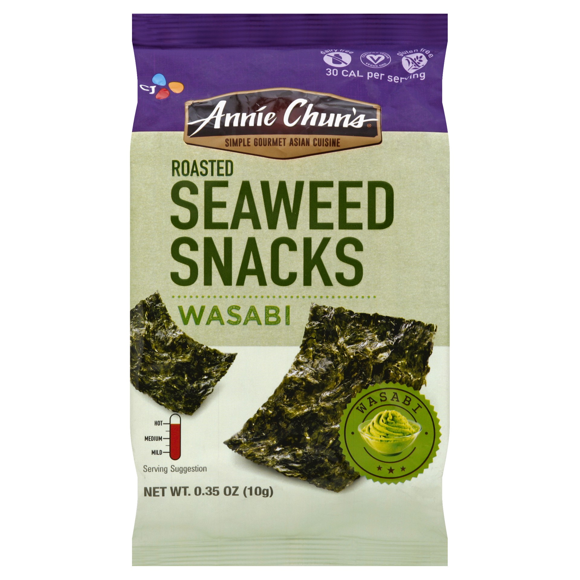 slide 1 of 3, Annie Chun's Roasted Seaweed Wasabi, 0.35 oz