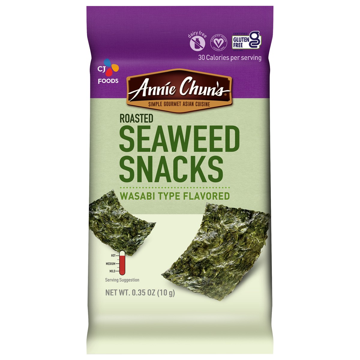slide 1 of 3, Annie Chun's Roasted Wasabi Type Flavored Seaweed Snacks 0.35 oz, 0.35 oz