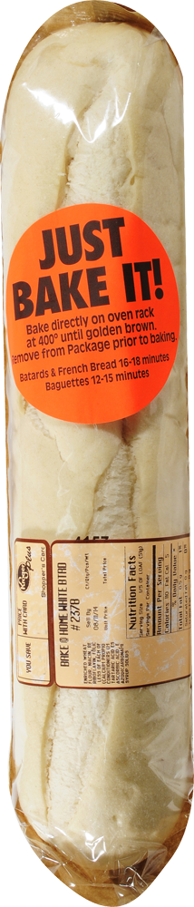 slide 1 of 1, Just Bake It French Batard White Bread, 10 oz