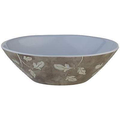 slide 1 of 1, Haven & Key Floral Melamine Taupe Small Bowl, 1 ct