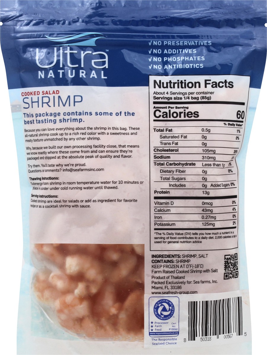 slide 13 of 13, Ultra Natural Ultra - Fresh Cooked Salad Pure Shrimp 12 oz, 