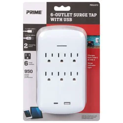Prime 6-Slot Outlet - White
