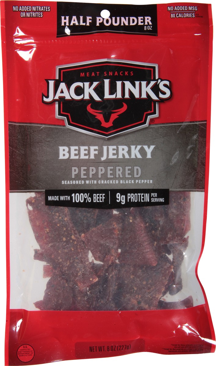 slide 5 of 13, Jack Link's Half Pounder Peppered Beef Jerky 8 oz, 8 oz
