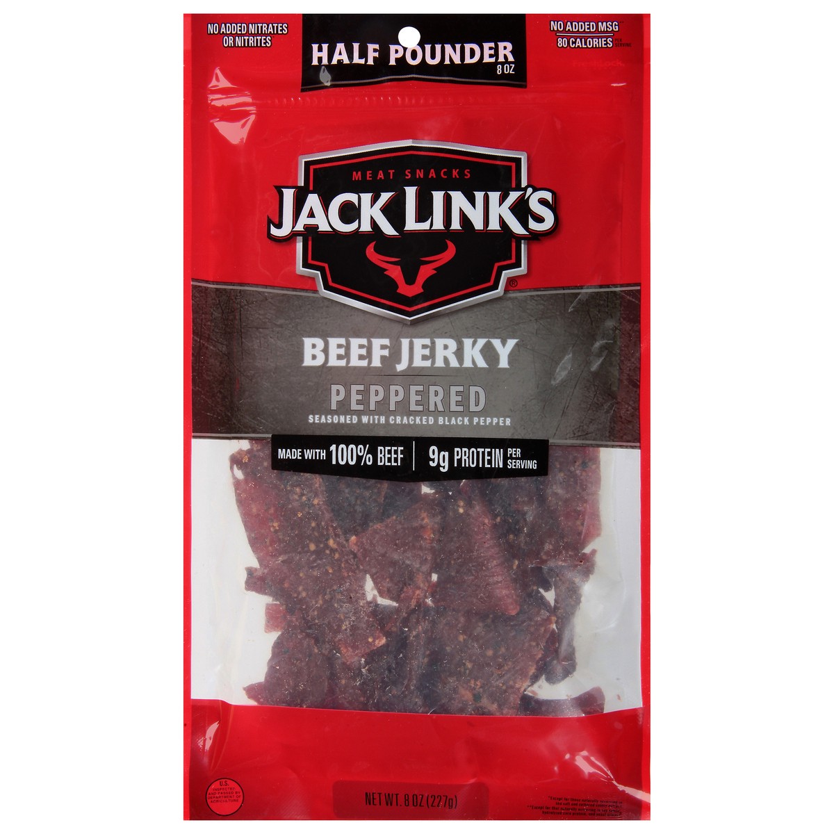 slide 1 of 13, Jack Link's Half Pounder Peppered Beef Jerky 8 oz, 8 oz