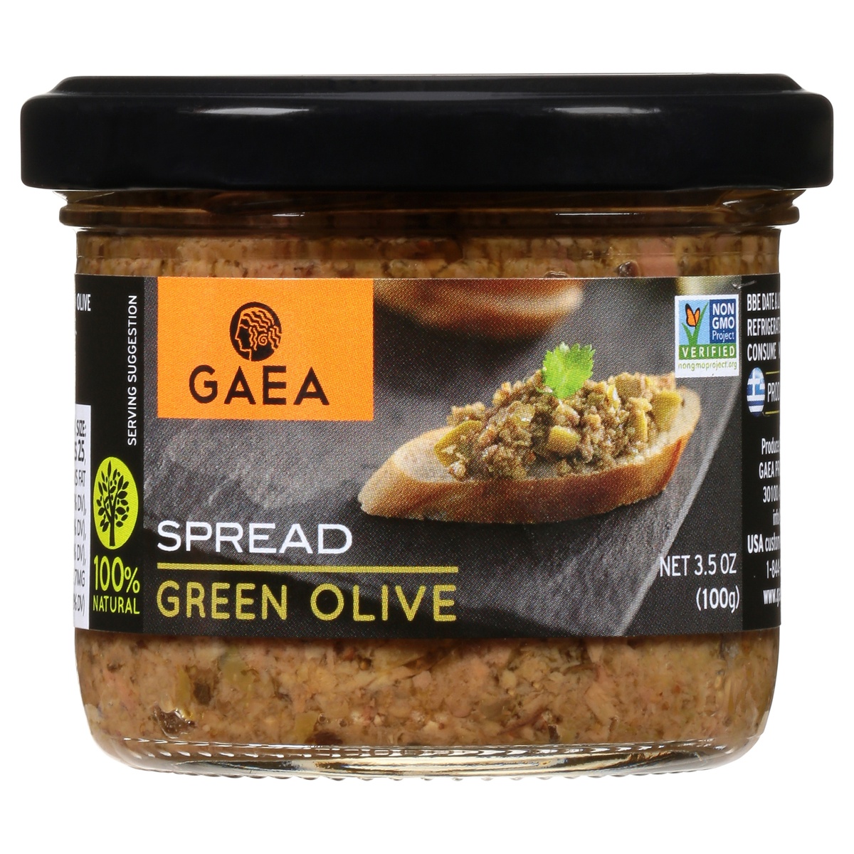 slide 1 of 3, Gaea Cat Coras Kitchen Green Olive Tapenade with Lemon and Basil, 3.5 oz