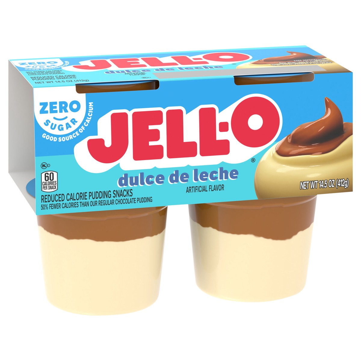 slide 6 of 9, Jell-O Dulce de Leche Artificially Flavored Zero Sugar Ready-to-Eat Pudding Snack Cups, 4 ct Cups, 4 ct