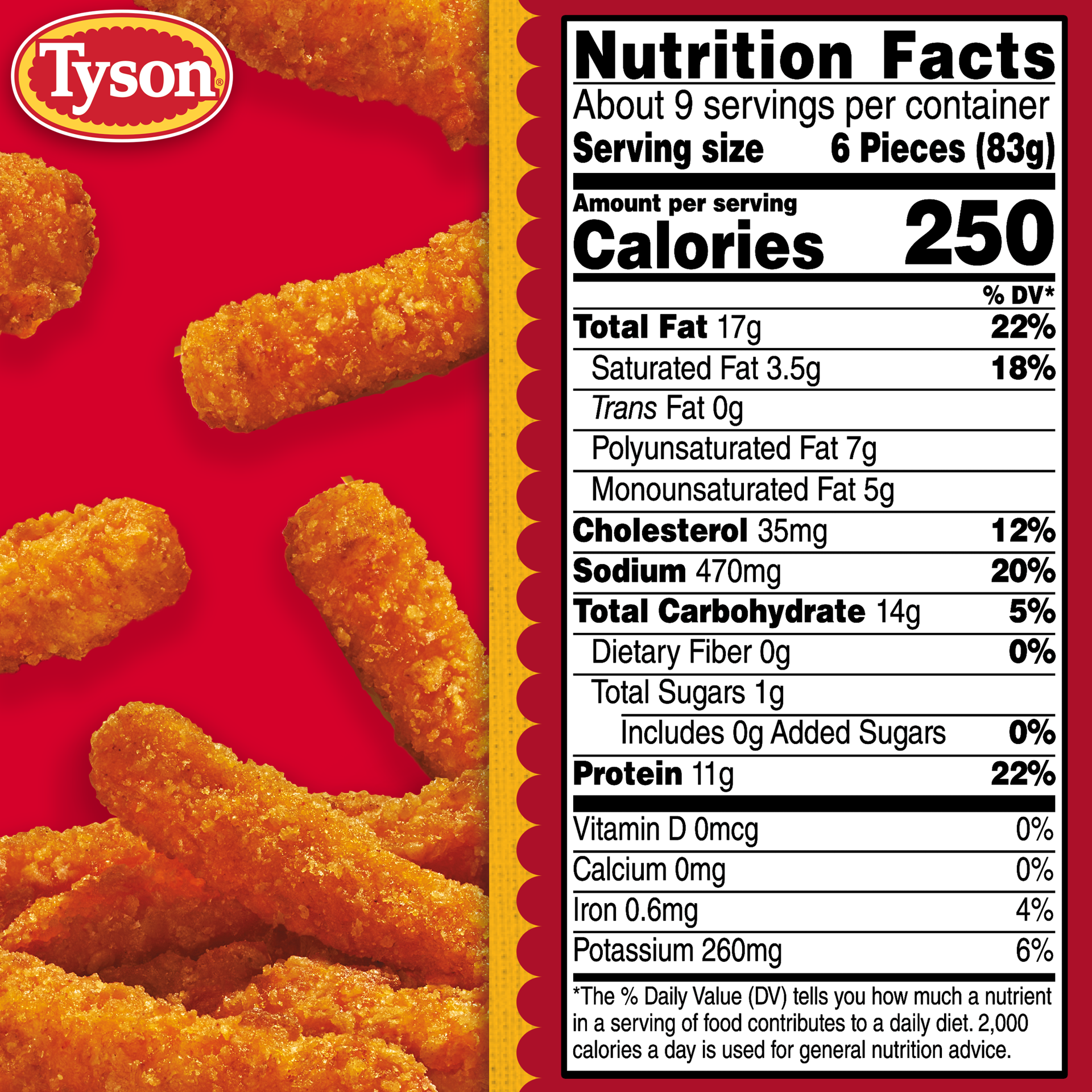 slide 3 of 10, Tyson Cheesy Chicken Fries, Fully Cooked, 26 oz