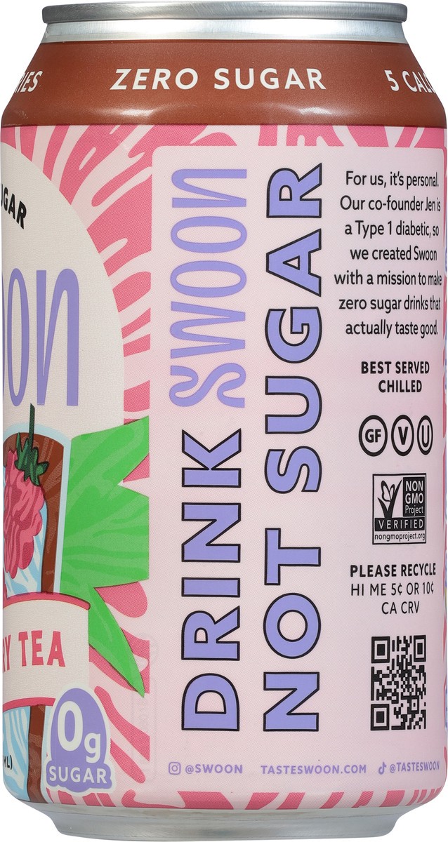 slide 2 of 9, Swoon 12oz Zero Sugar Raspberry Tea, 12 fl oz