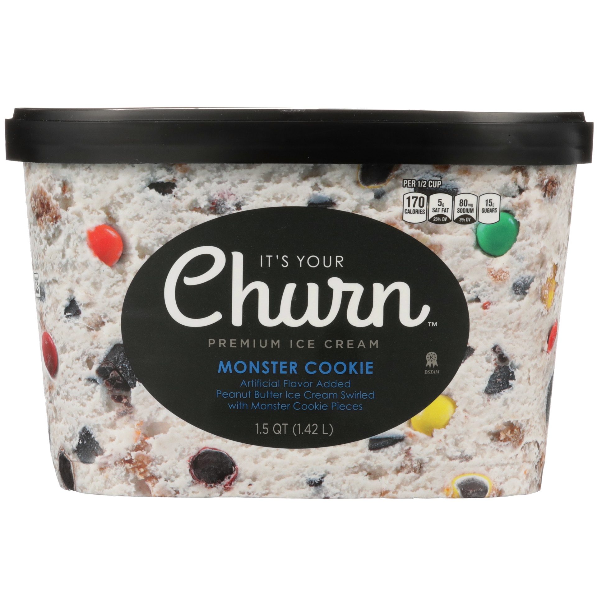 slide 1 of 6, It's Your Churn Monster Cookie Premium Ice Cream, 1.5 qt