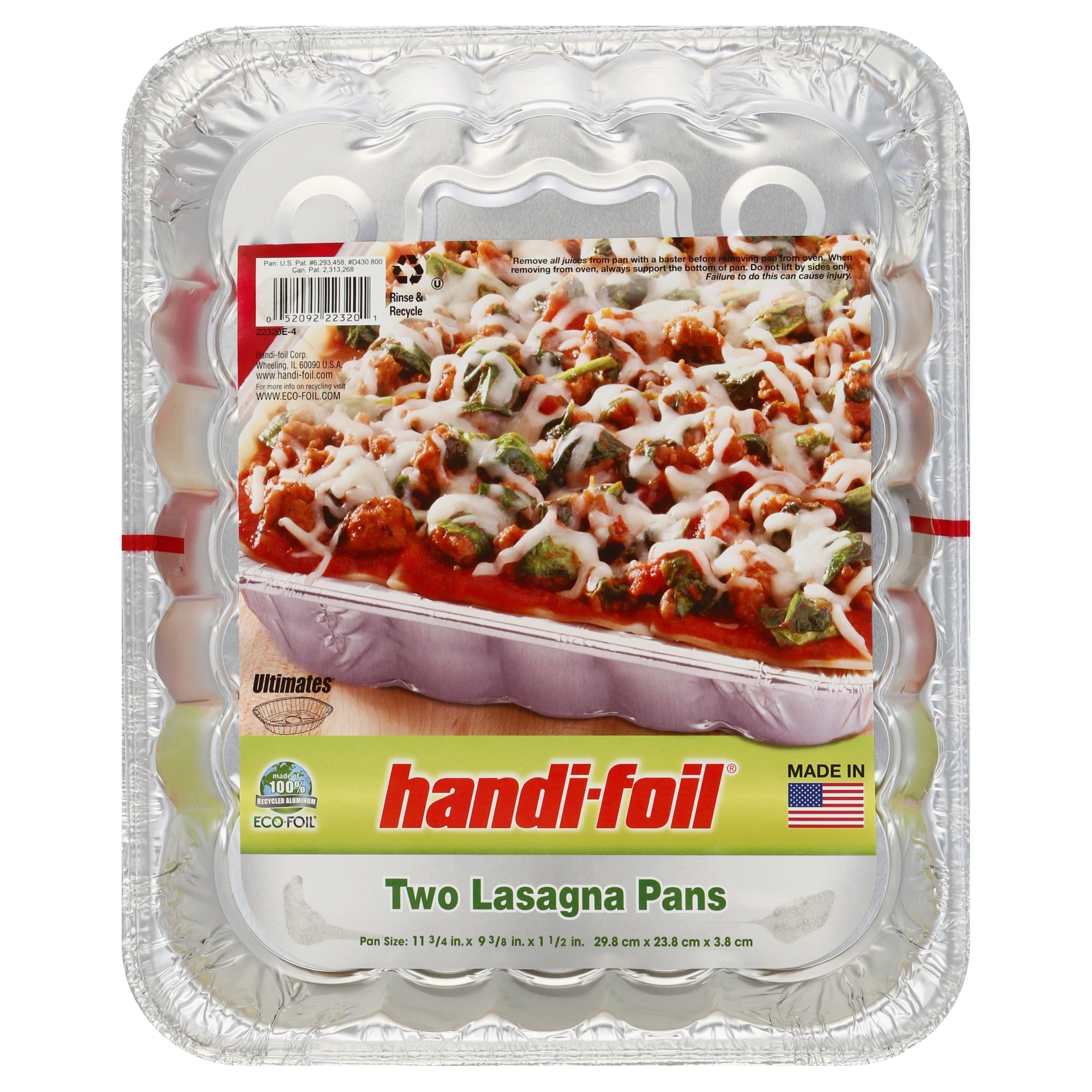 slide 1 of 4, Handi Foil Lasagna Pans 2 ea, 2 ct