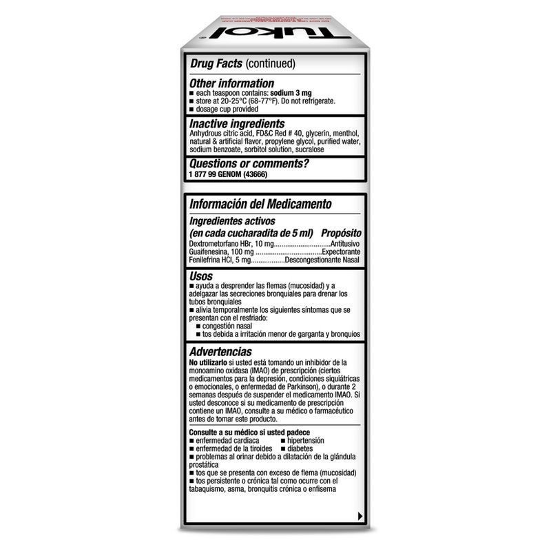 slide 4 of 5, Tukol Extra Strength Multi Symptom Cold Relief Liquid - Dextromethorphan - 4 fl oz, 4 fl oz