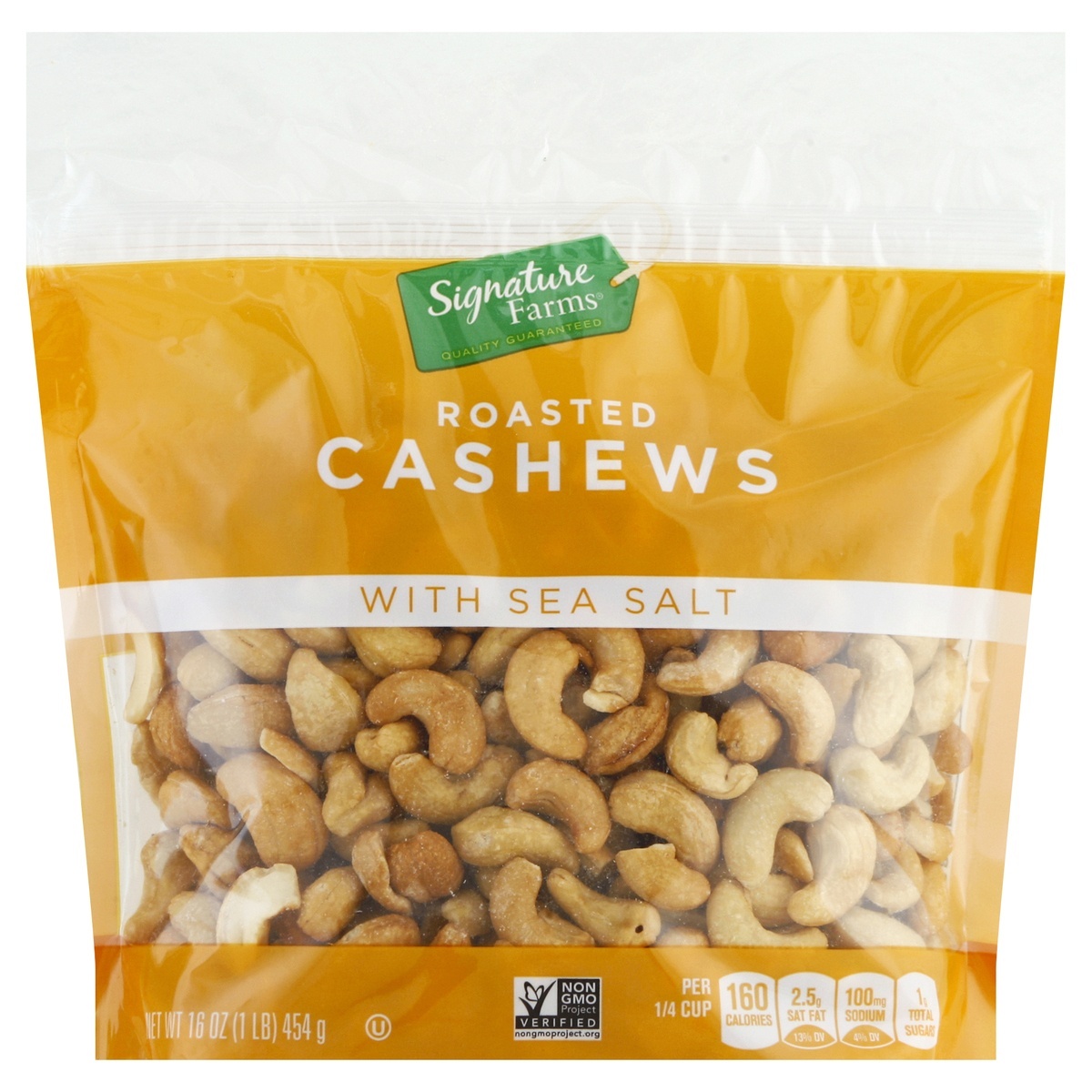 slide 1 of 1, Signature Farms Cashews W/Sea Salt - 16 Oz, 16 oz