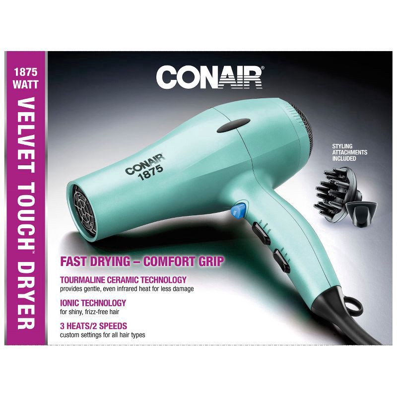 slide 3 of 3, Conair Soft Touch Dryer Blue, 1875 watt