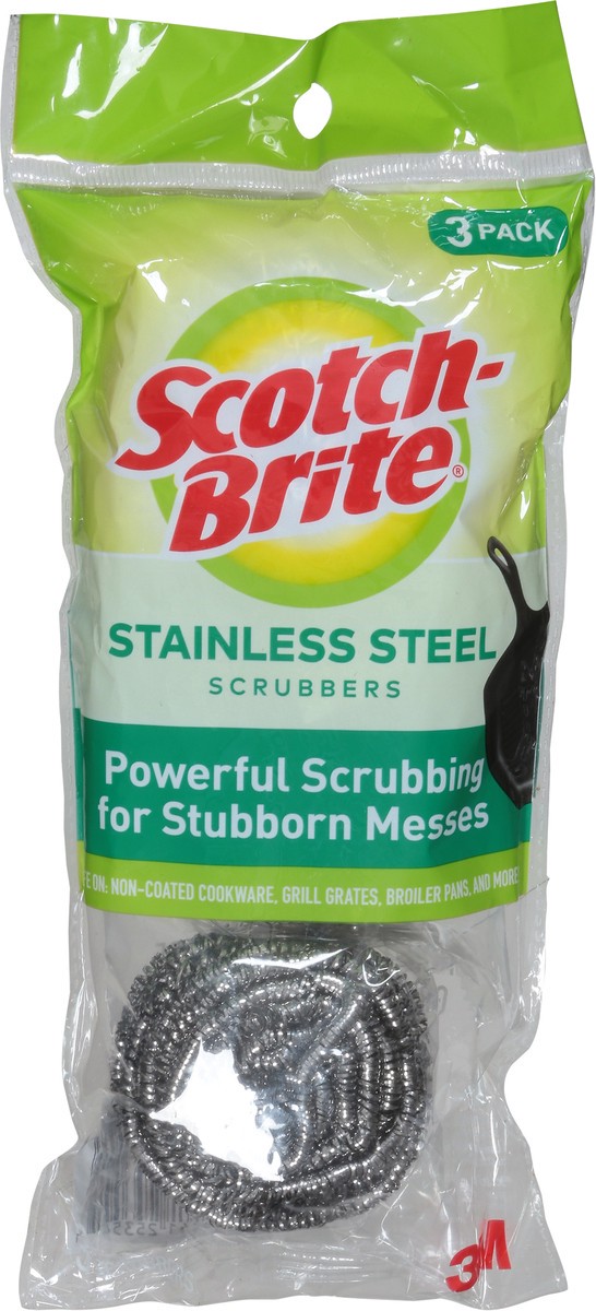 slide 7 of 9, Scotch-Brite Stainless Steel Scrubbers 3 ea, 3 ct