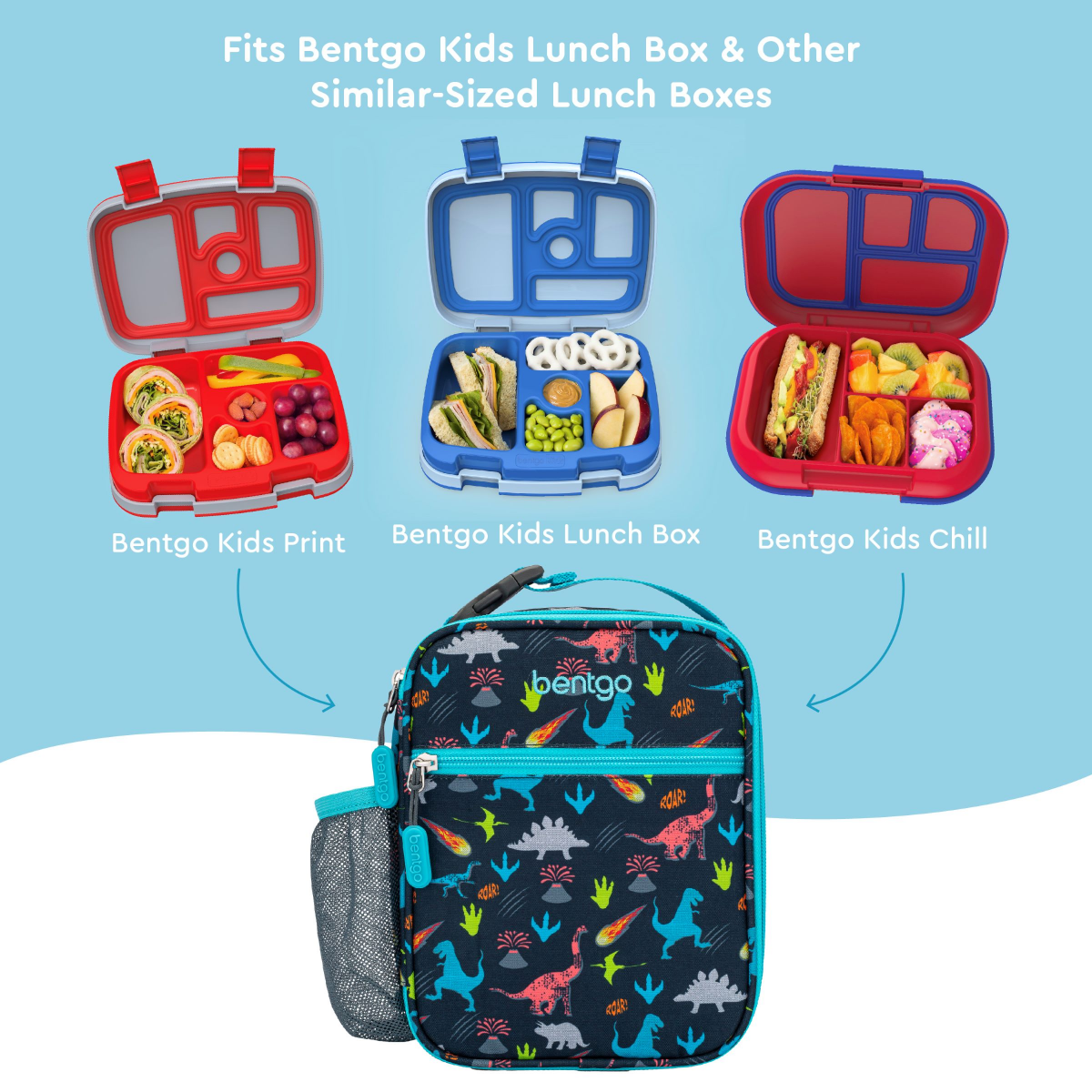 slide 3 of 4, Bentgo Kids Insulated Lunch Tote - Dino, 1 ct
