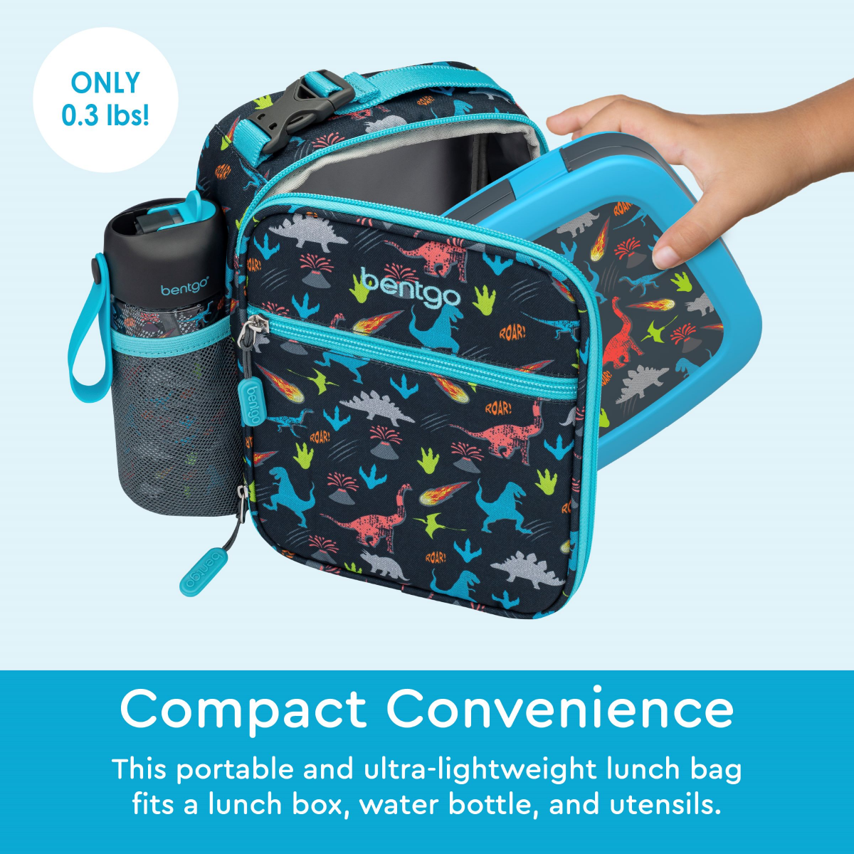 slide 1 of 4, Bentgo Kids Insulated Lunch Tote - Dino, 1 ct