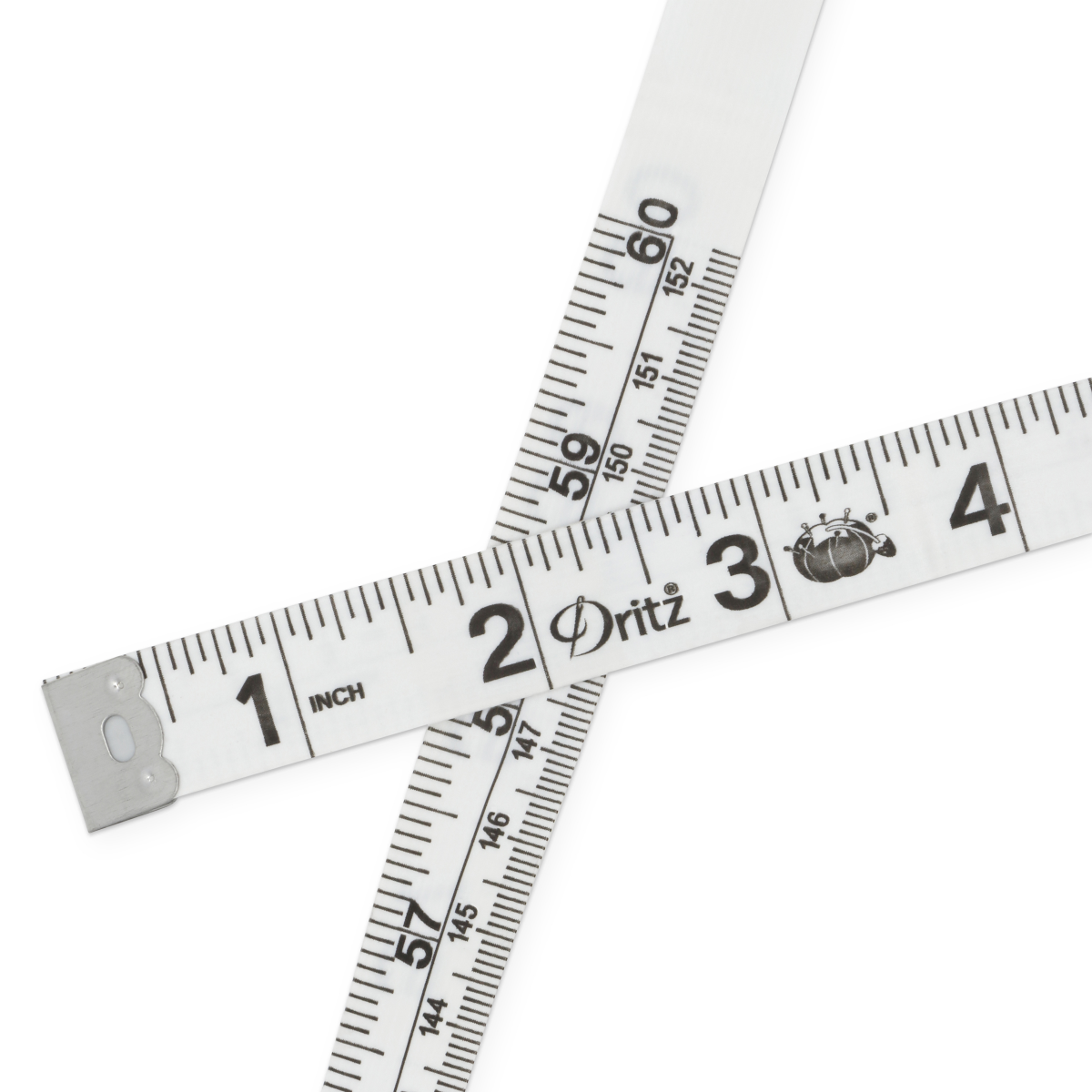 slide 2 of 3, Dritz Vinyl Measuring Tape for Sewing - White, 60 ft