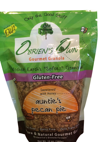 slide 1 of 1, O'Brien's Own Gluten Free Gourmet Auntie's Pecan Pie Granola, 12 oz