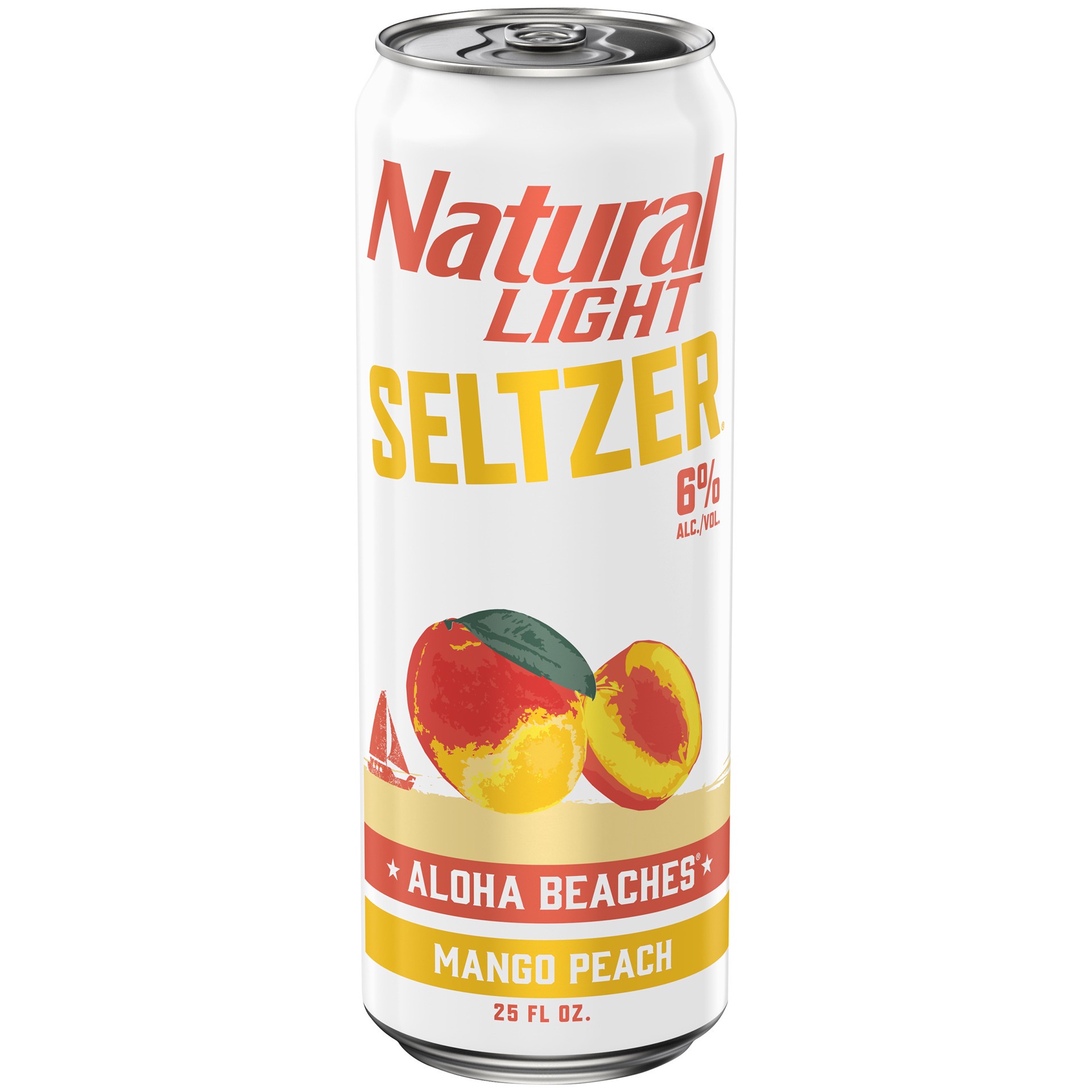 slide 4 of 4, Natural Light Mango Peach Aloha Beaches Seltzer, 25 fl oz