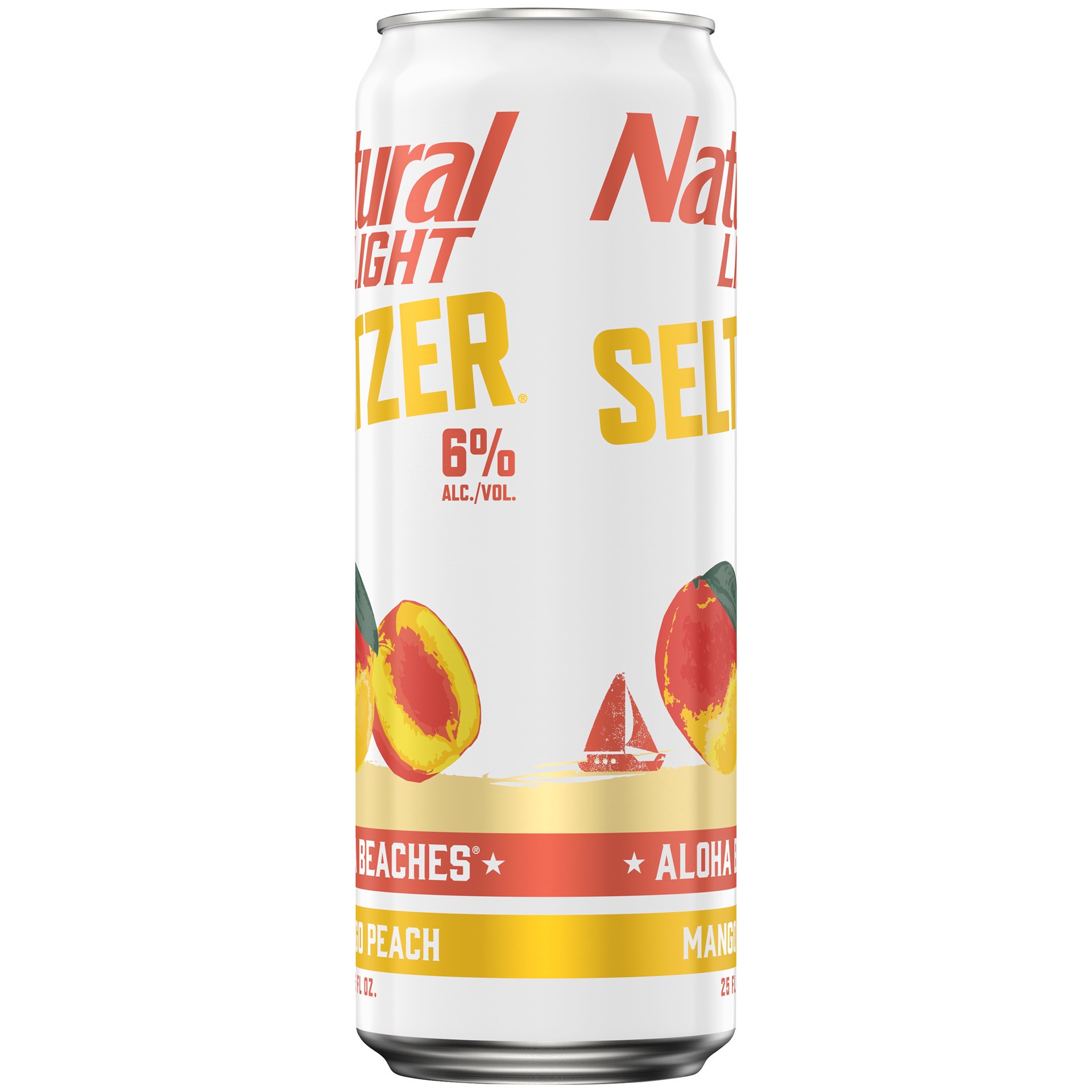 slide 1 of 4, Natural Light Mango Peach Aloha Beaches Seltzer, 25 fl oz