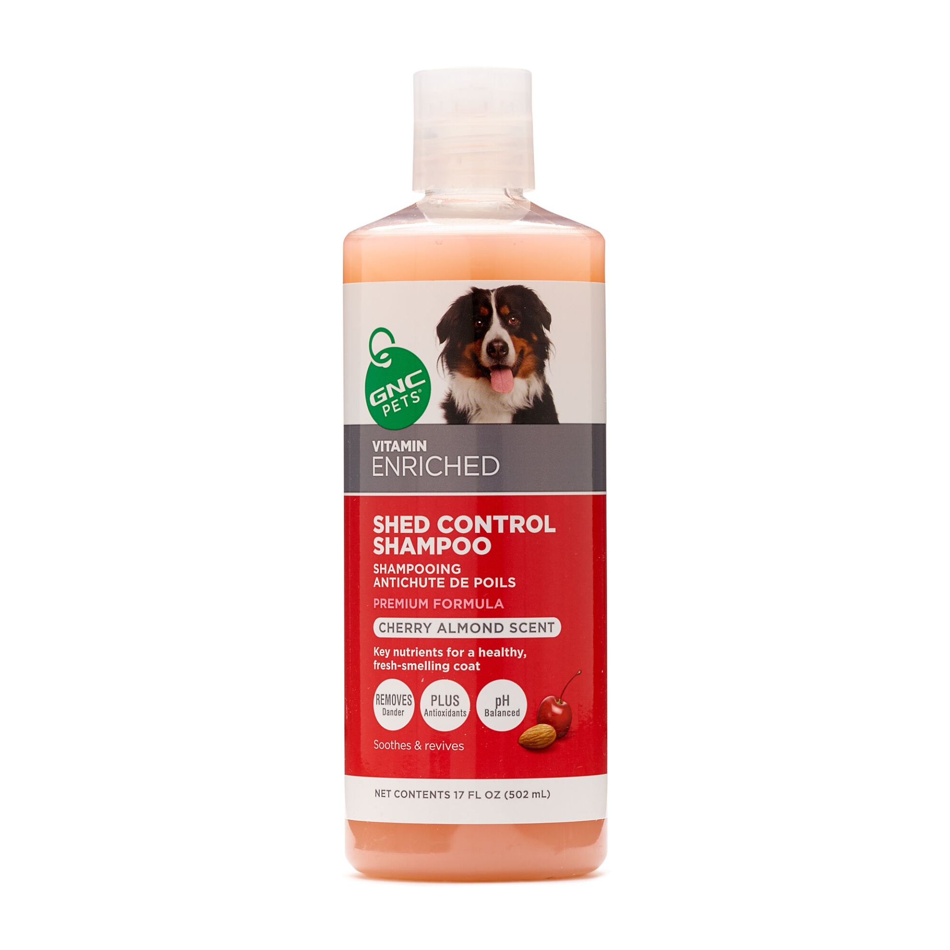 slide 1 of 1, GNC Pets Shed Control Shampoo - Sweet Cherry Almond Scent, 17 oz