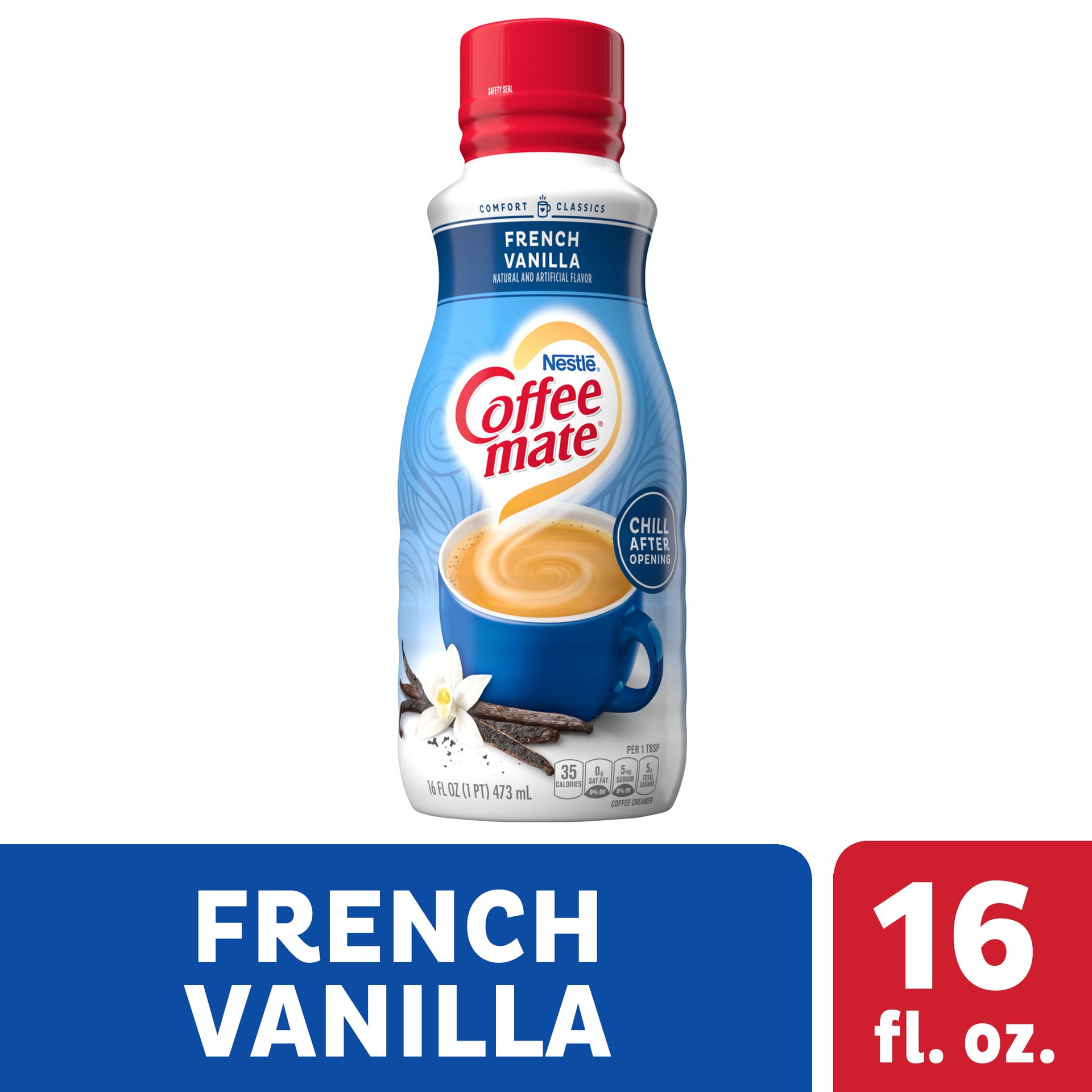 slide 1 of 9, COFFEE MATE Nestle Coffee-Mate Liquid Coffee Creamer French Vanilla, 16 fl oz