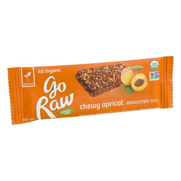 slide 1 of 6, Go Raw Sprouted Bar Chewy Apricot, 0.4 oz